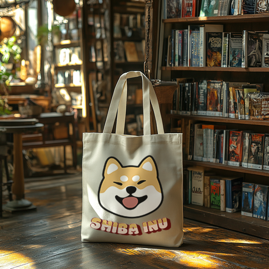 Shiba Inu Smile heavy weight canvas tote bag